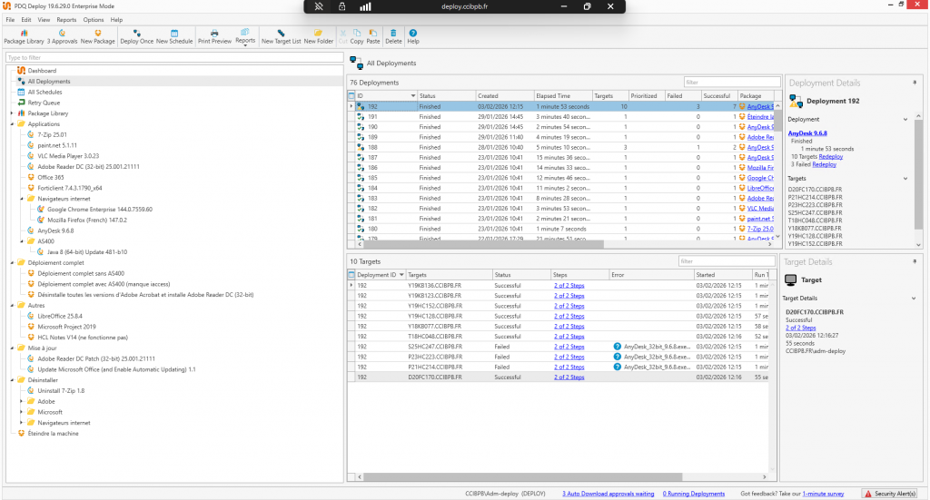 Interface de PDQ Deploy